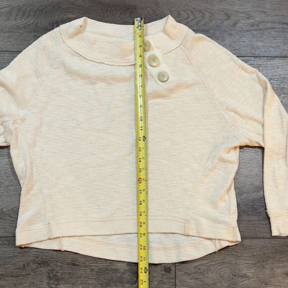 We the Free People Ivory Don't Forget Me Top Button Sweatshirt Dolman Small - Picture 5 of 6